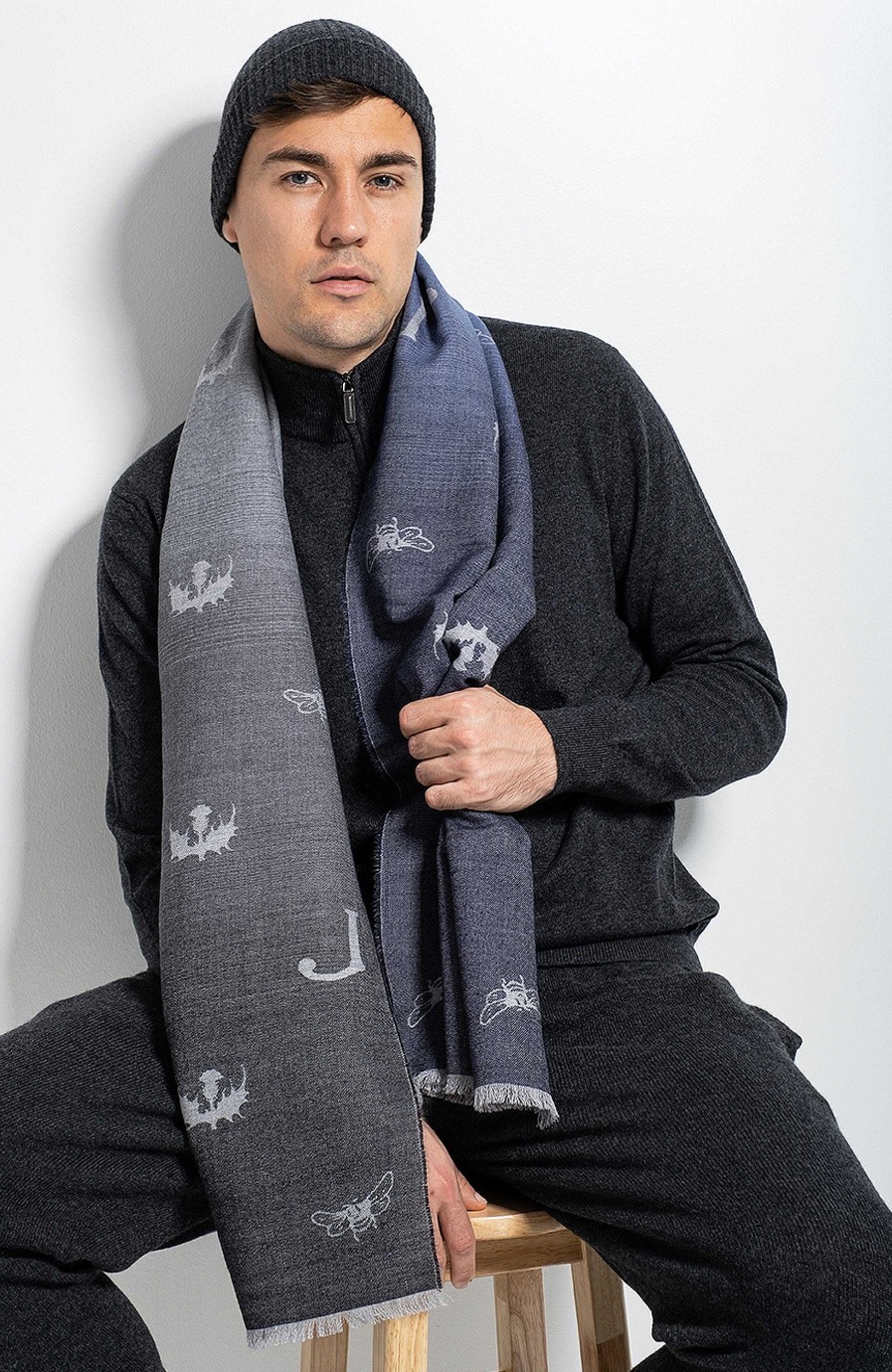 Men JOHNSTONS OF ELGIN | Ombre Merino Scarf