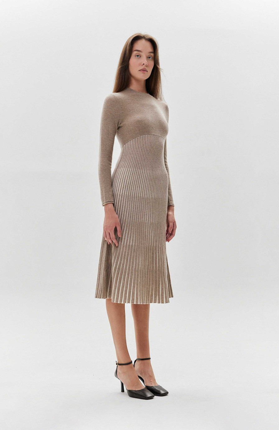 Women LISA YANG | Ribbed-Knit Cashmere Dress Finley