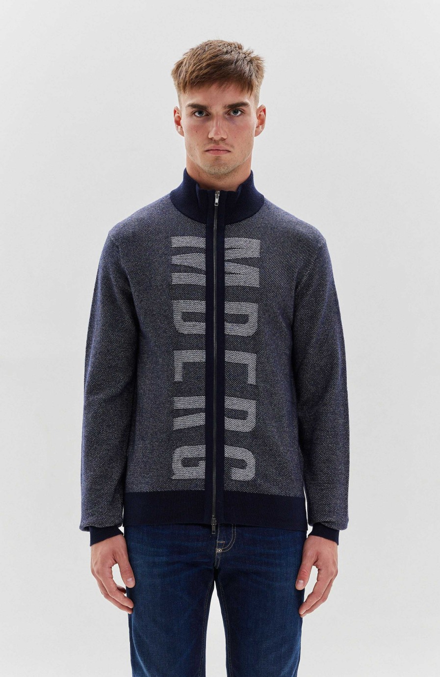 Men DIRK BIKKEMBERGS | Logo-Print Zipped Cardigan