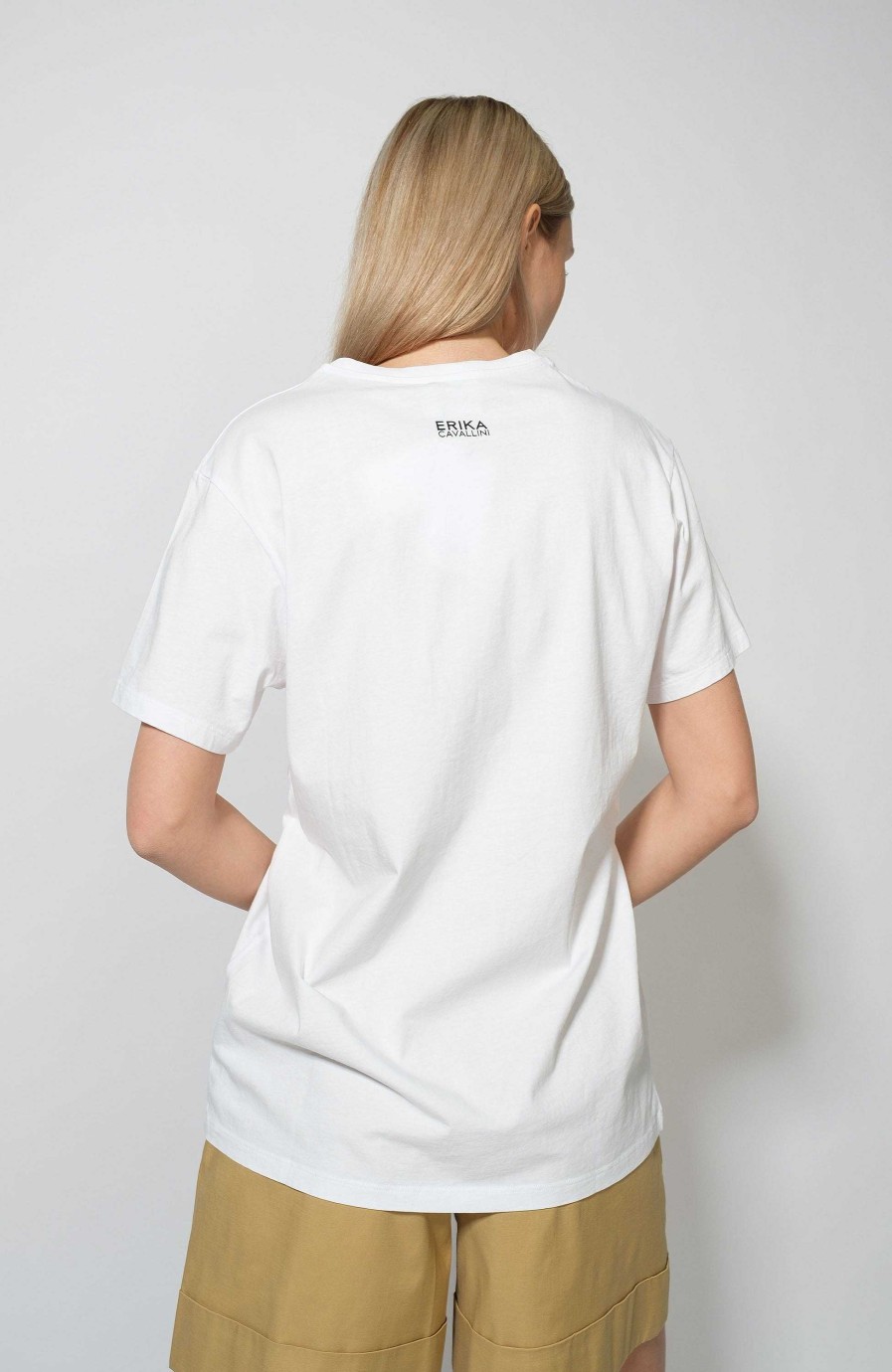 Women ERIKA CAVALLINI | Text-Printed Cotton T-Shirt