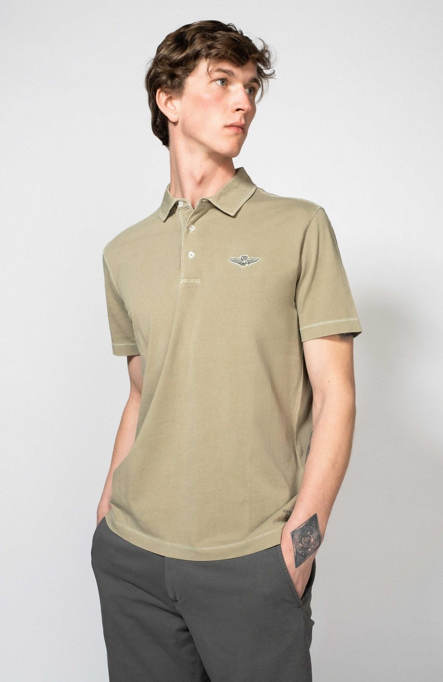 Men AERONAUTICA MILITARE | Eagle-Patch Polo Shirt