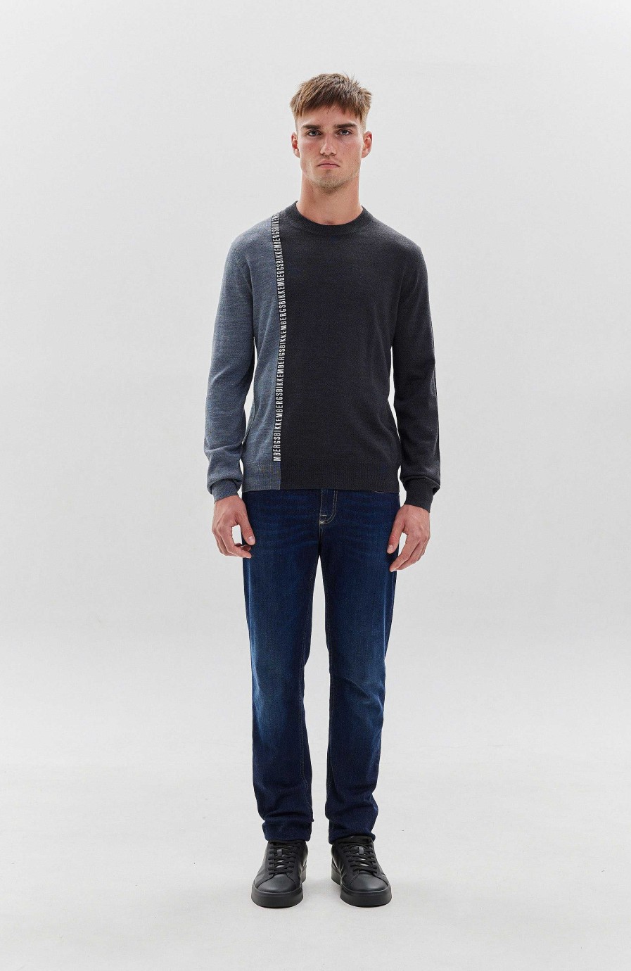 Men DIRK BIKKEMBERGS | Two-Tone Wool-Blend Sweater