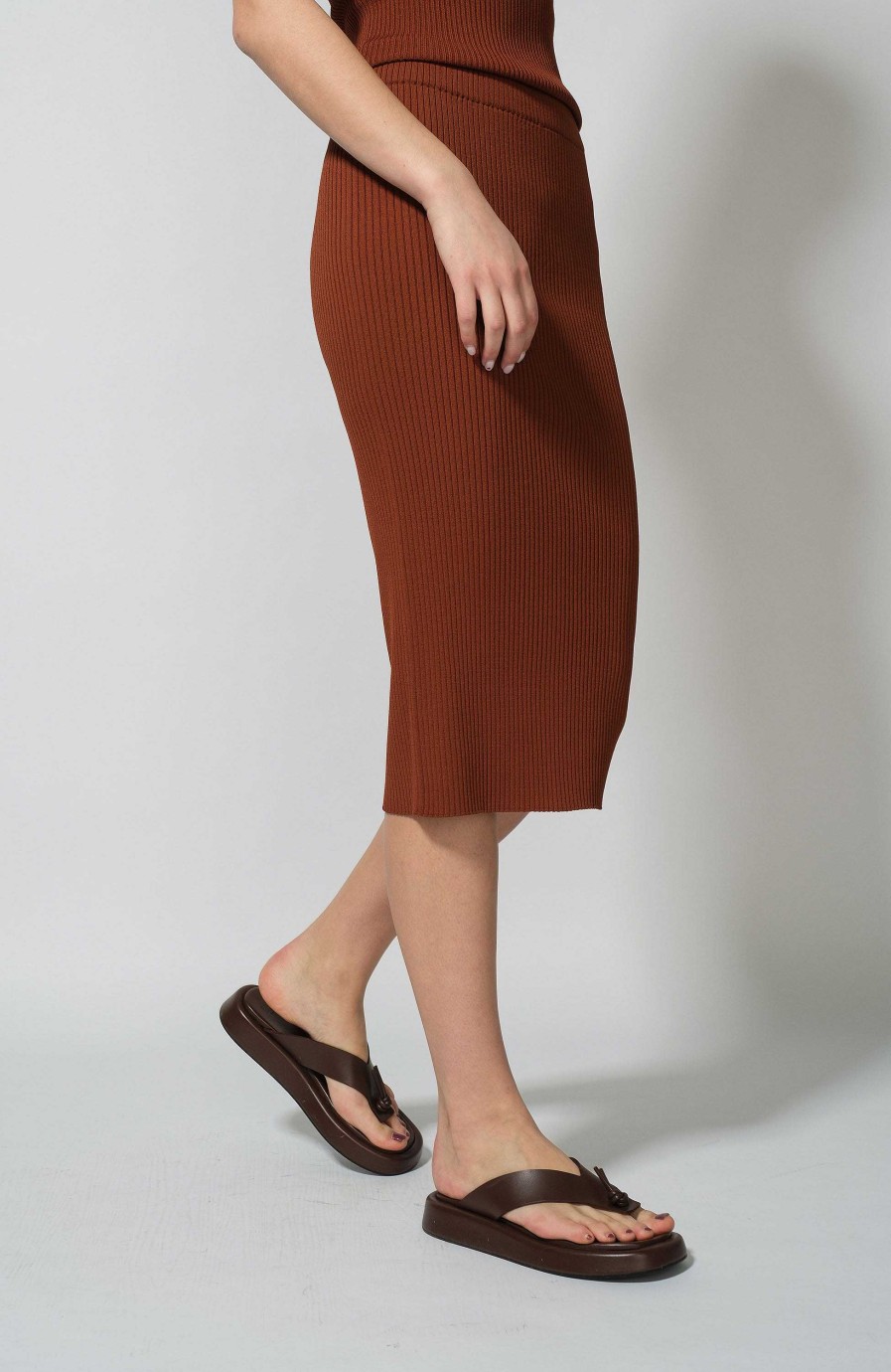 Women ERIKA CAVALLINI | Ribbed Knit Pencil Skirt