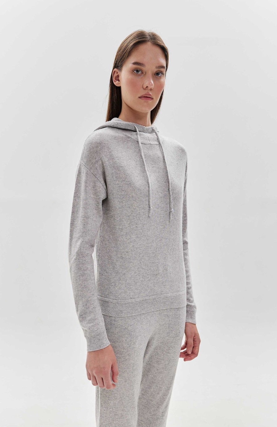 Women FTC CASHMERE | Fine-Knit Hoody