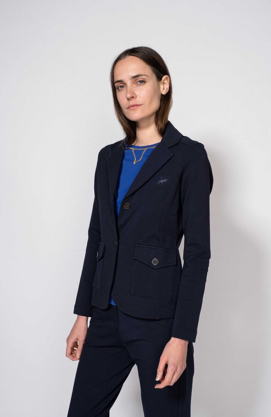 Women AERONAUTICA MILITARE | Patch-Pocket Jersey Blazer