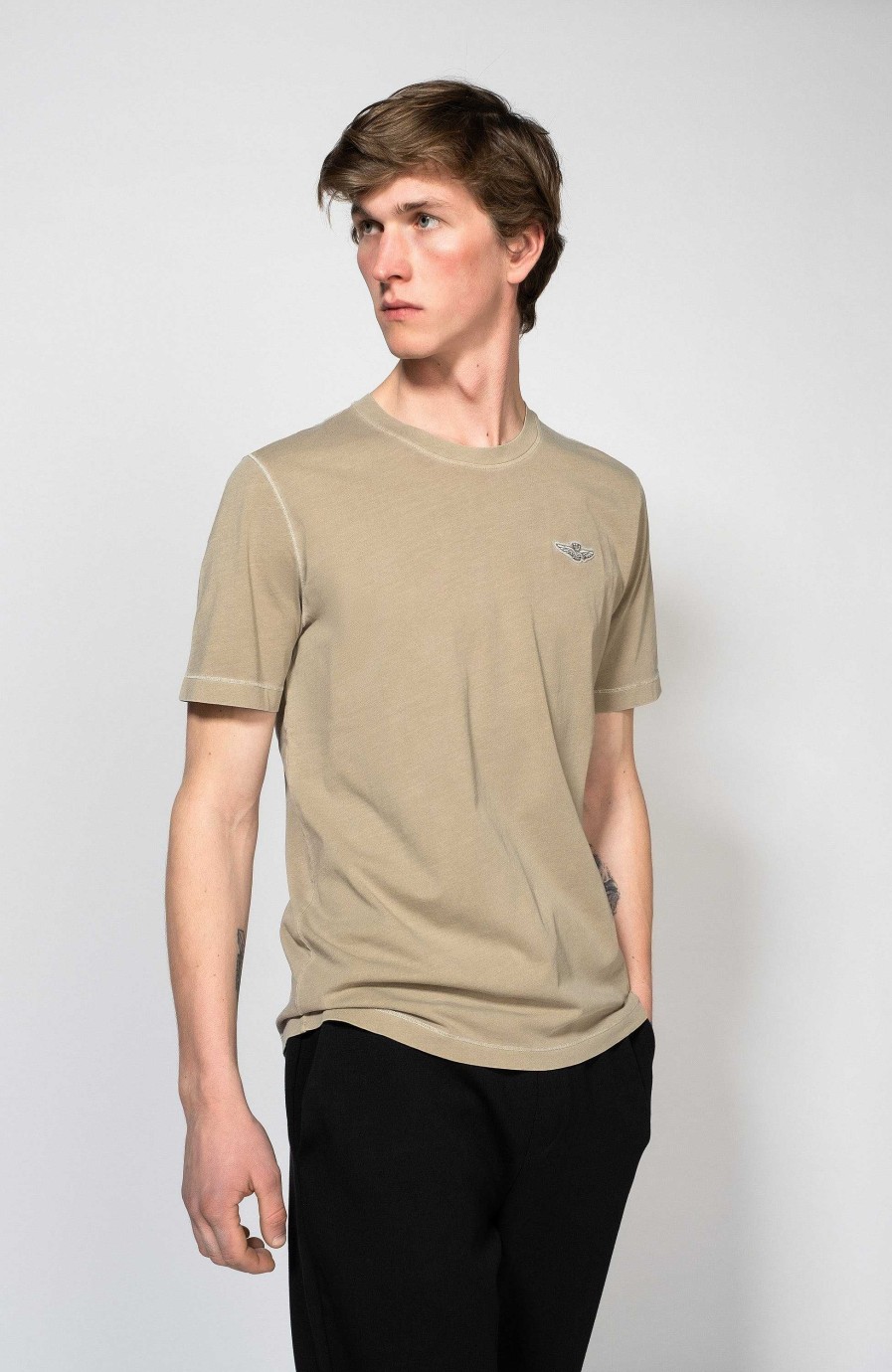 Men AERONAUTICA MILITARE | Garment-Dyed Cotton T-Shirt