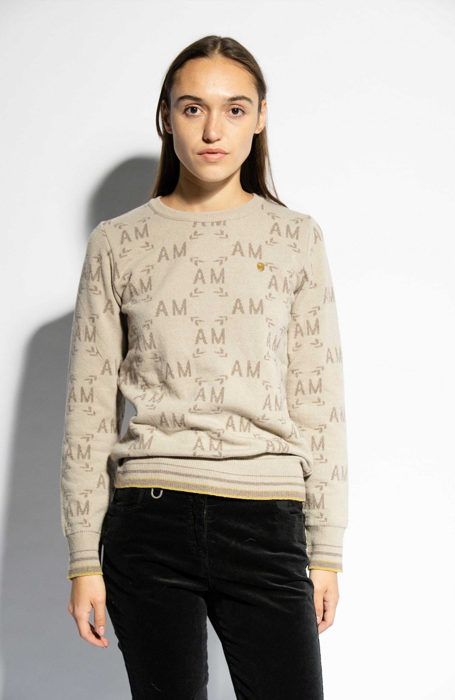 Women AERONAUTICA MILITARE | Logo-Pattern Roundneck Sweater