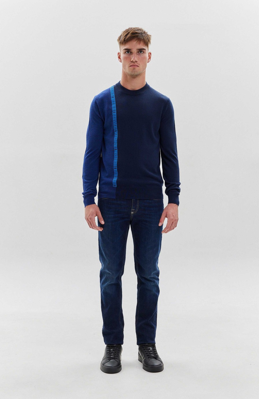 Men DIRK BIKKEMBERGS | Two-Tone Wool-Blend Sweater