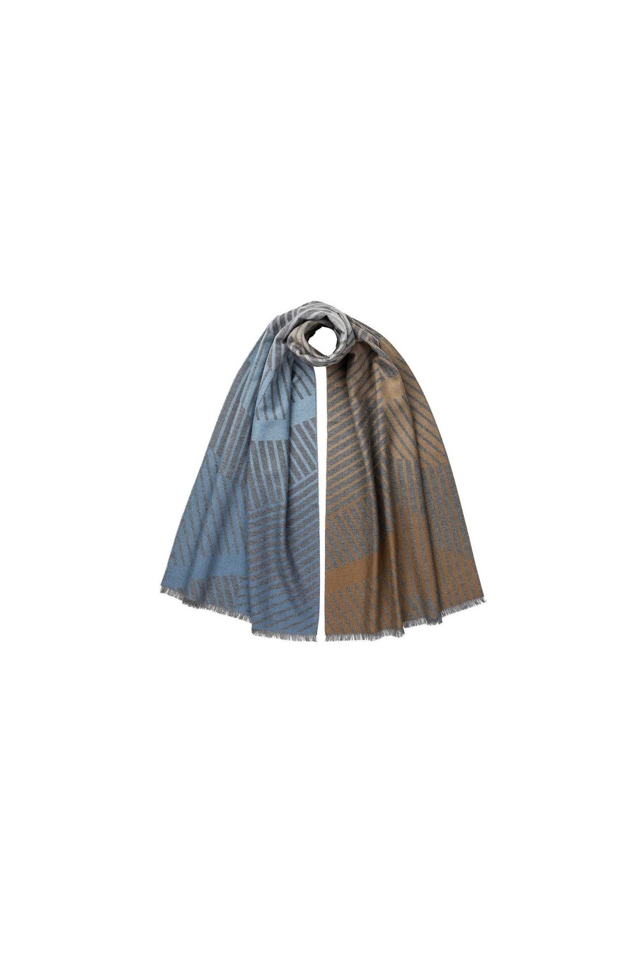 Men JOHNSTONS OF ELGIN | Geometric Ombre Merino Scarf