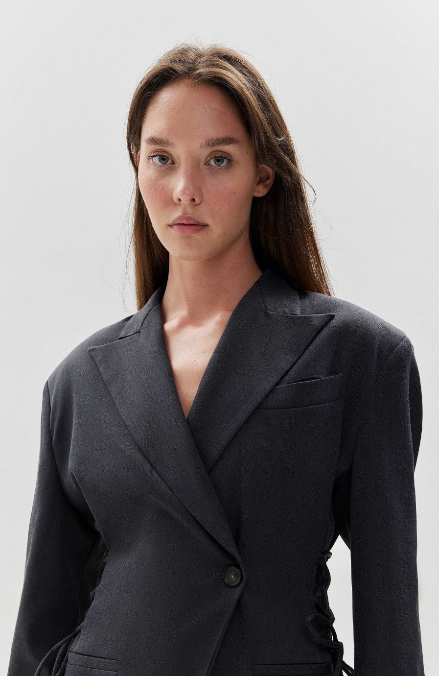 Women ERIKA CAVALLINI | Tie-Front Wool Blazer