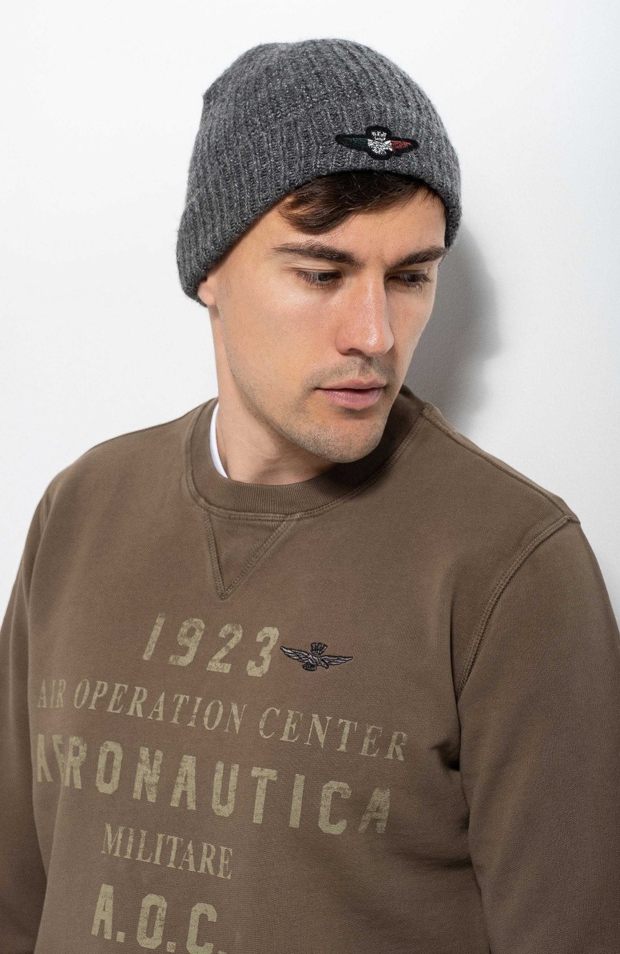 Men AERONAUTICA MILITARE | Eagle-Patch Beanie