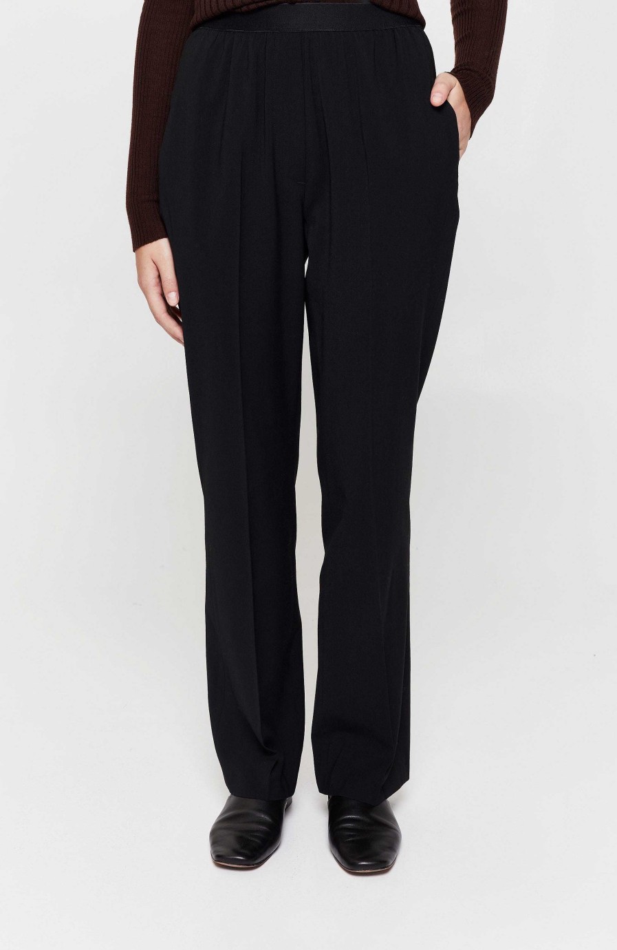 Women ERIKA CAVALLINI | Elasticized Waistband Straight Trousers