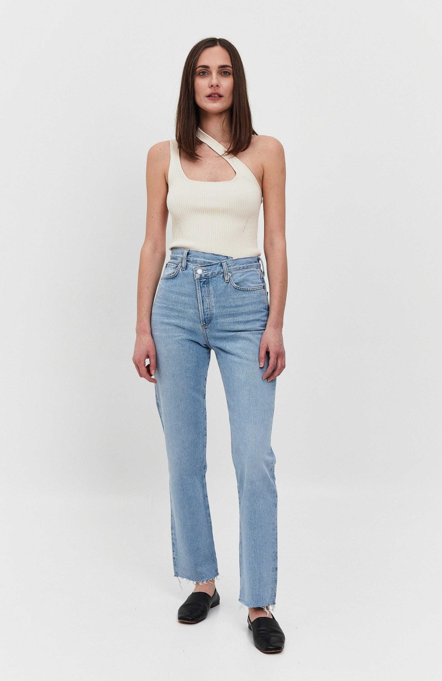 Women AGOLDE | Criss Cross Straight Jeans Criss Cross