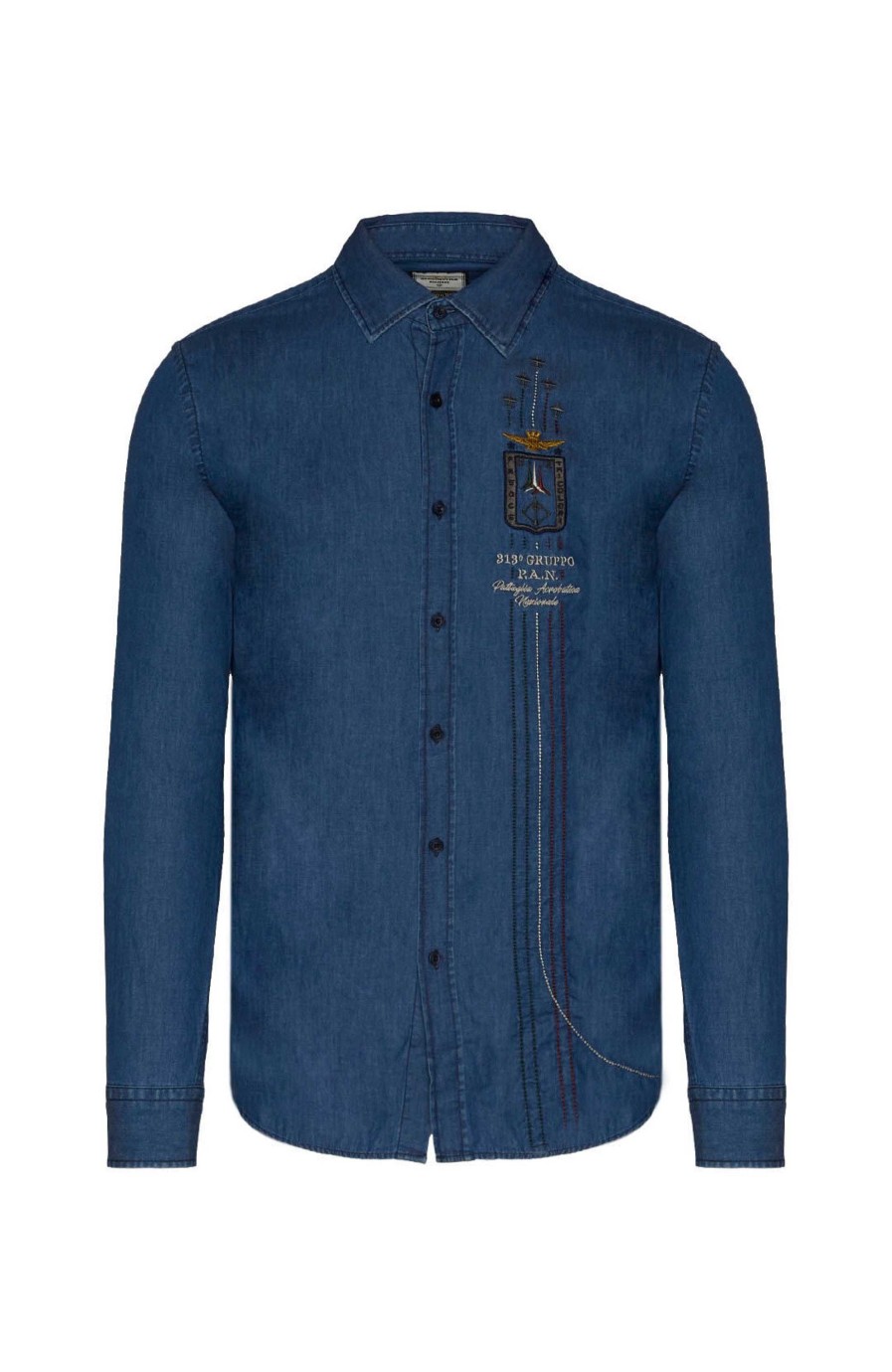 Men AERONAUTICA MILITARE | Embroidered Denim Shirt