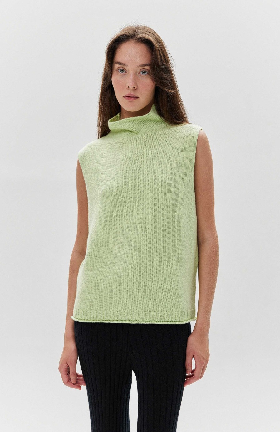 Women LISA YANG | Mockneck Cashmere Vest Tova