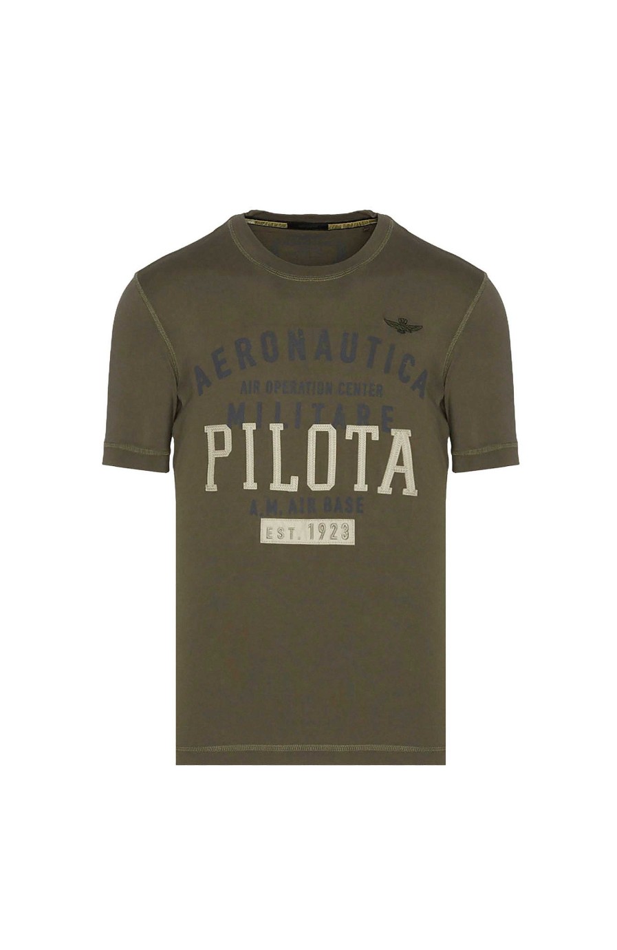 Men AERONAUTICA MILITARE | Text-Printed Flock T-Shirt