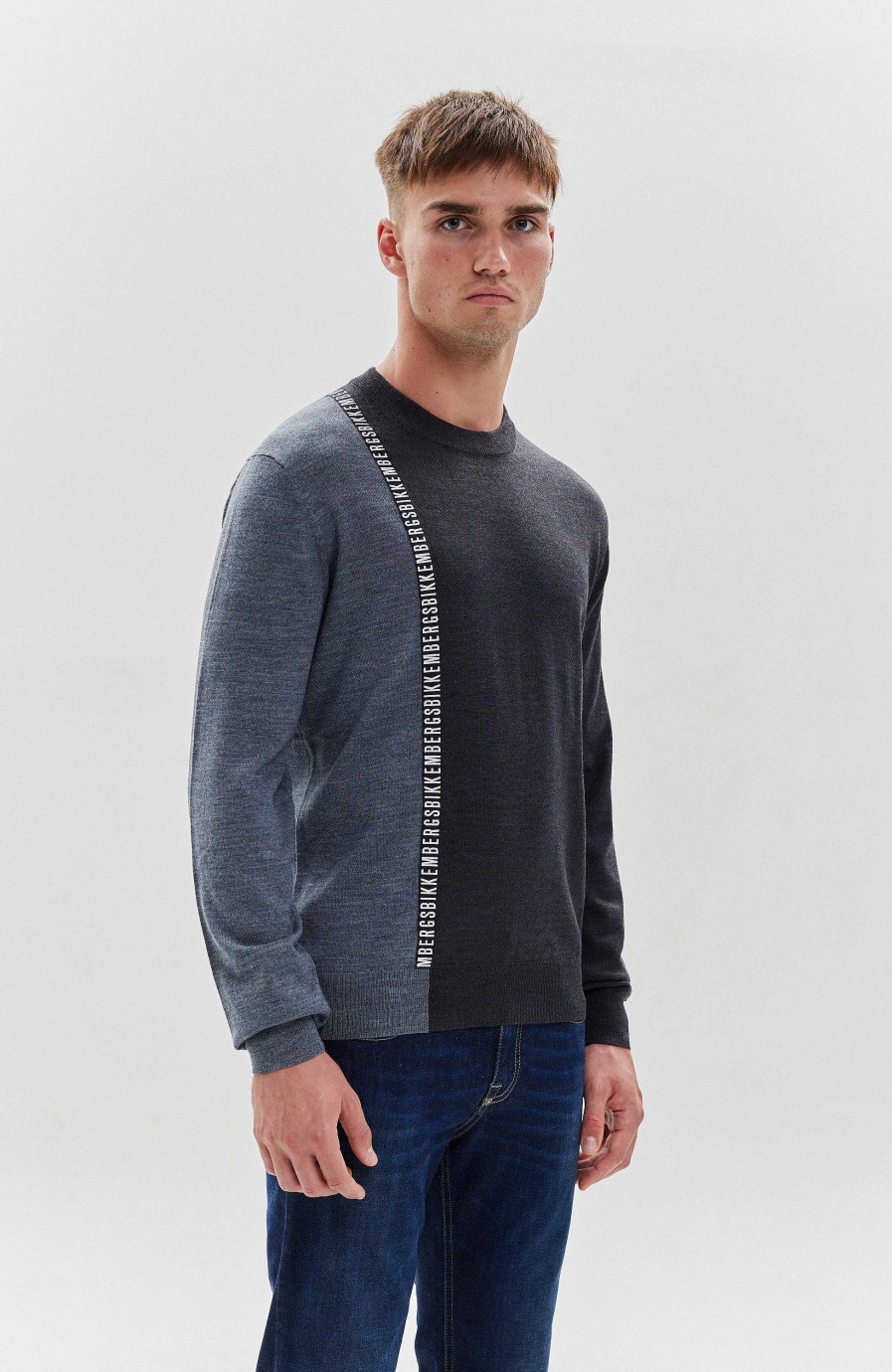 Men DIRK BIKKEMBERGS | Two-Tone Wool-Blend Sweater