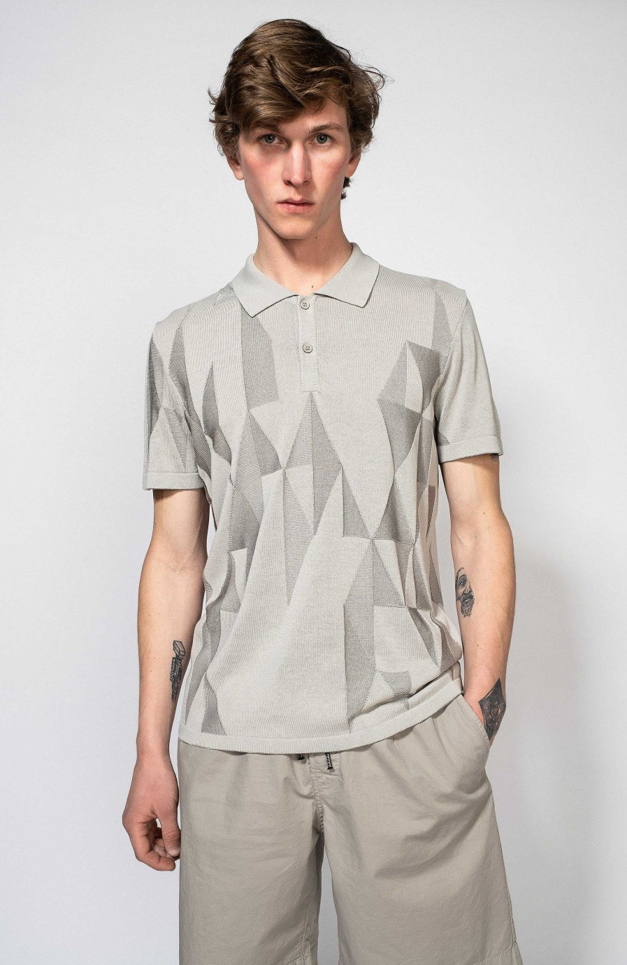 Men DIRK BIKKEMBERGS | Graphic Knitted Polo Shirt