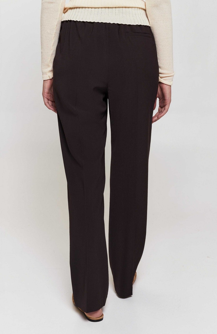 Women ERIKA CAVALLINI | Elasticized Waistband Straight Trousers