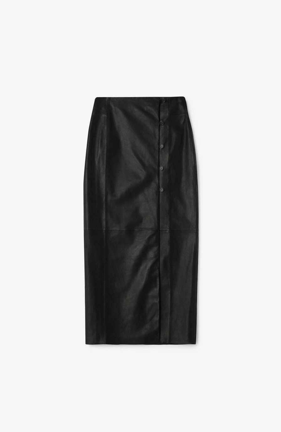 Women HOUSE OF DAGMAR | Button-Detail Leather Skirt