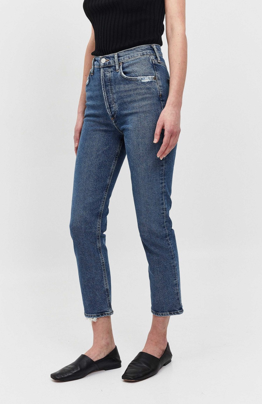 Women AGOLDE | Straight Cropped Jeans Riley