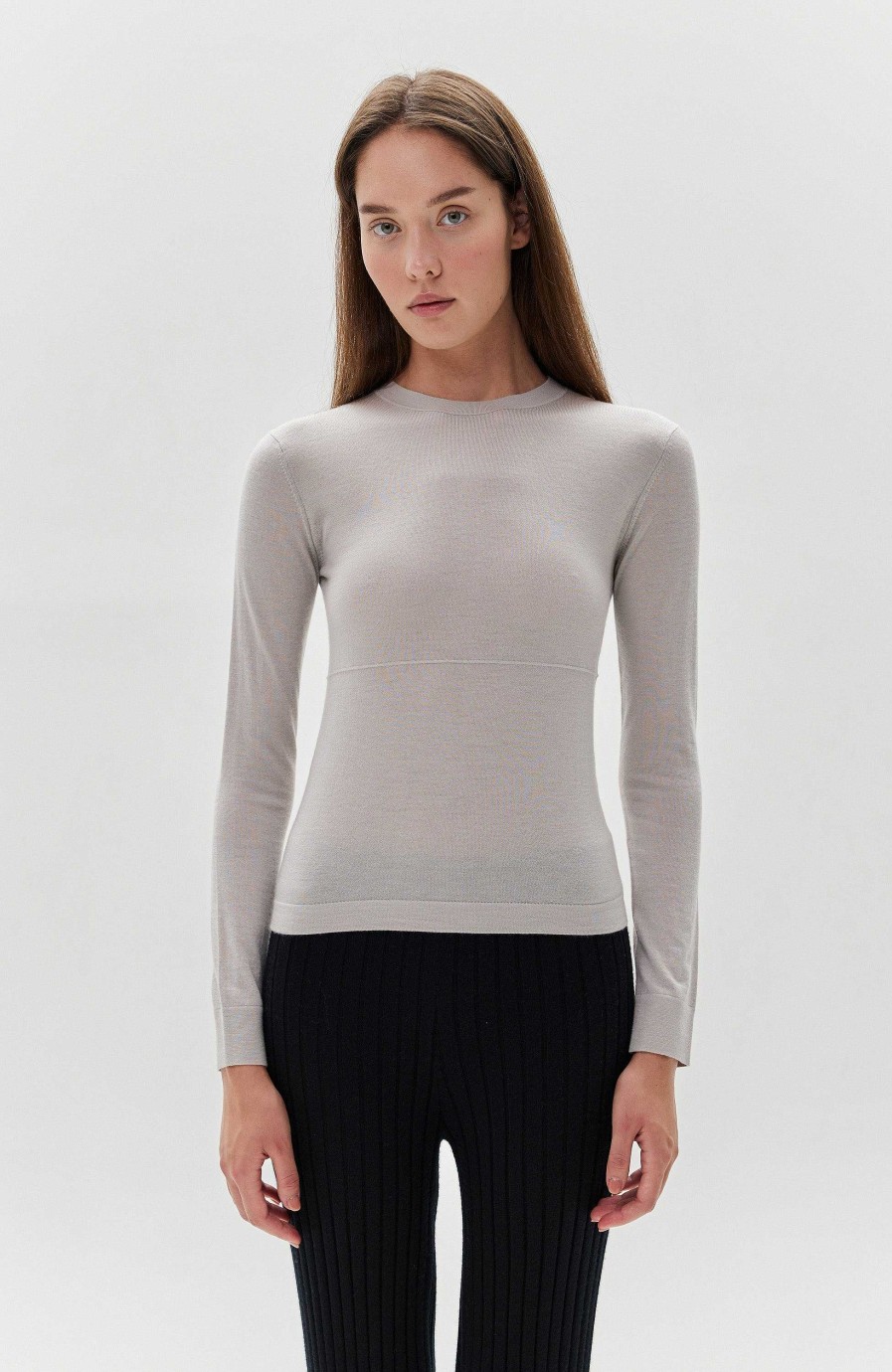 Women LISA YANG | Roundneck Fine-Knit Top Rowen