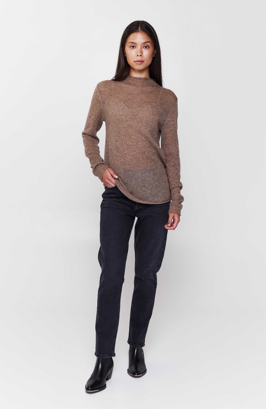 Women FTC CASHMERE | Mockneck Light-Knit Pullover