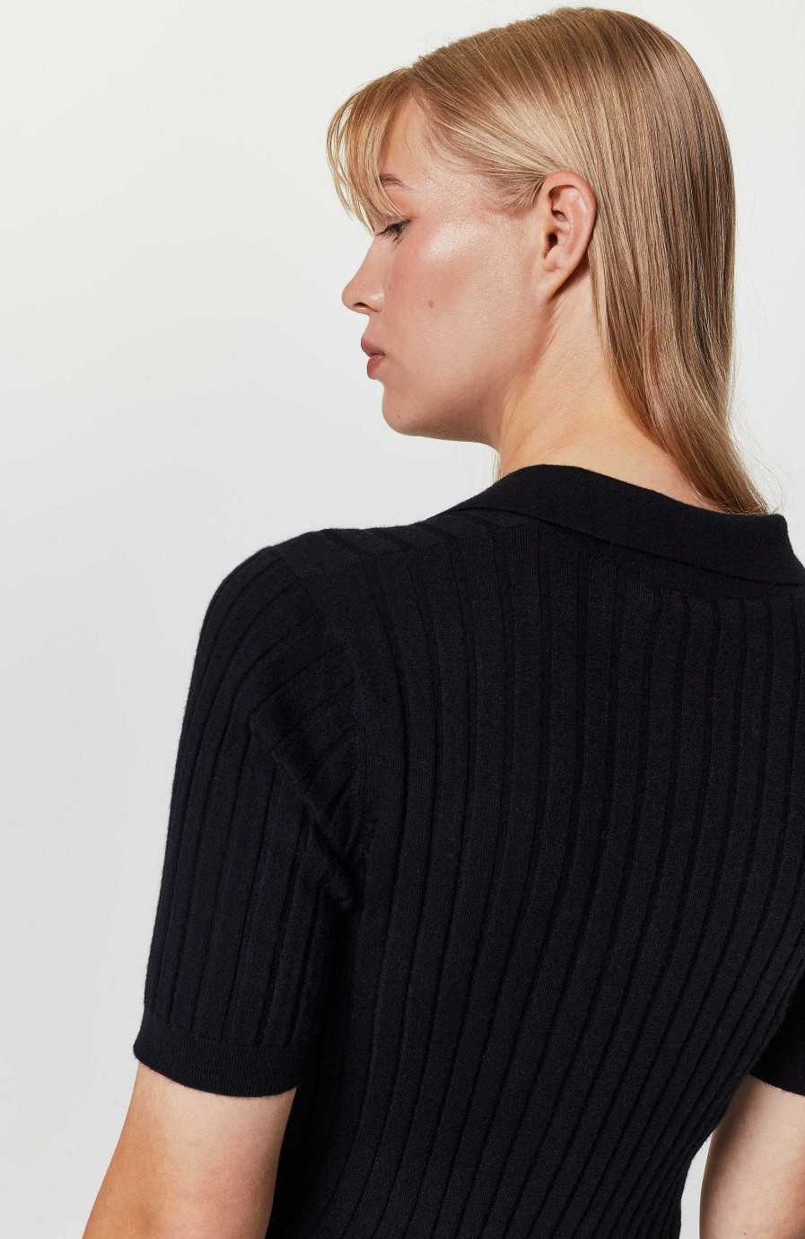 Women LISA YANG | Fine-Knit Poloneck Top Freddie