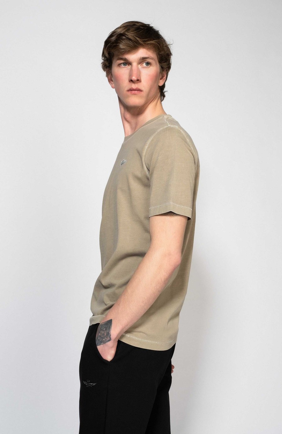 Men AERONAUTICA MILITARE | Garment-Dyed Cotton T-Shirt