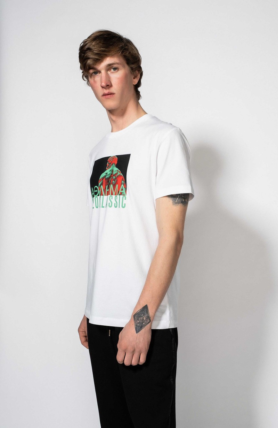 Men DIRK BIKKEMBERGS | Contrast Print T-Shirt