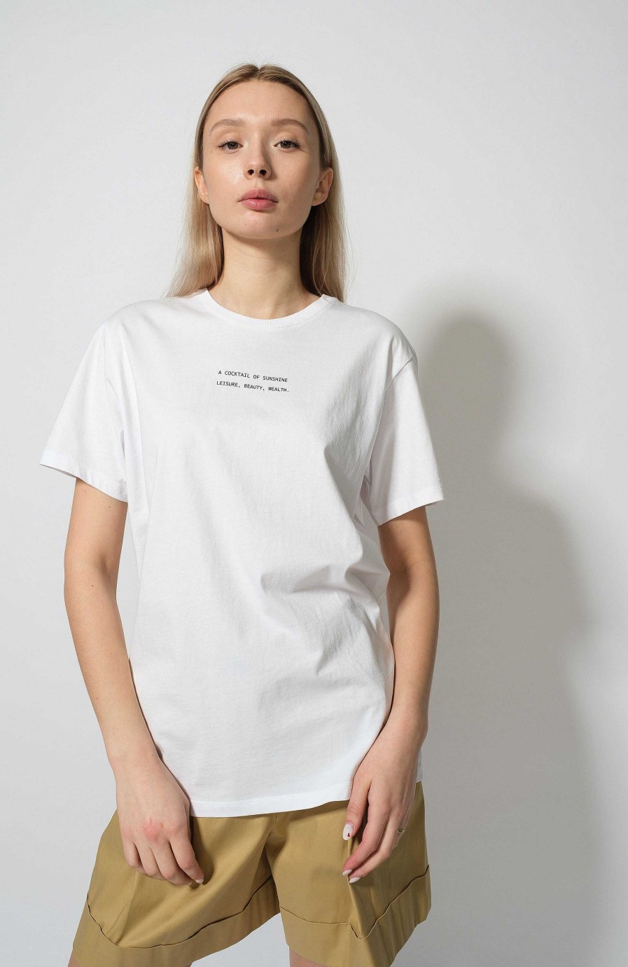 Women ERIKA CAVALLINI | Text-Printed Cotton T-Shirt