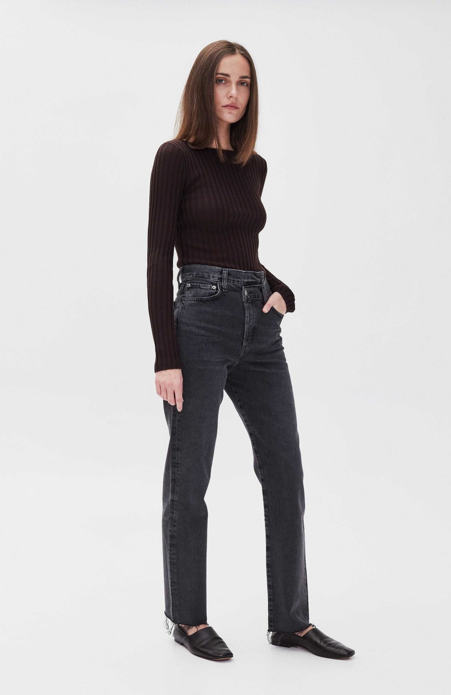 Women AGOLDE | Criss Cross Straight Jeans Criss Cross