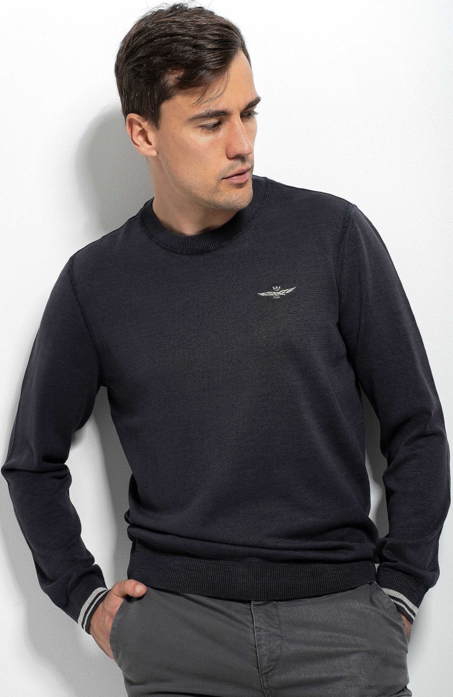 Men AERONAUTICA MILITARE | Garment-Dyed Cotton Sweater