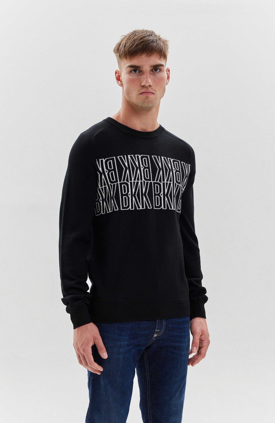 Men DIRK BIKKEMBERGS | Logo-Pattern Wool Sweater