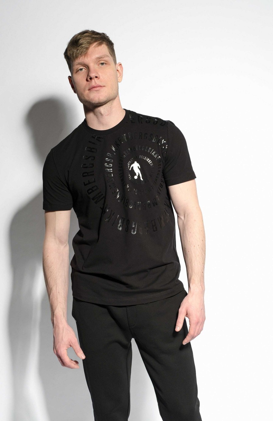 Men DIRK BIKKEMBERGS | Flock Logo-Pattern T-Shirt