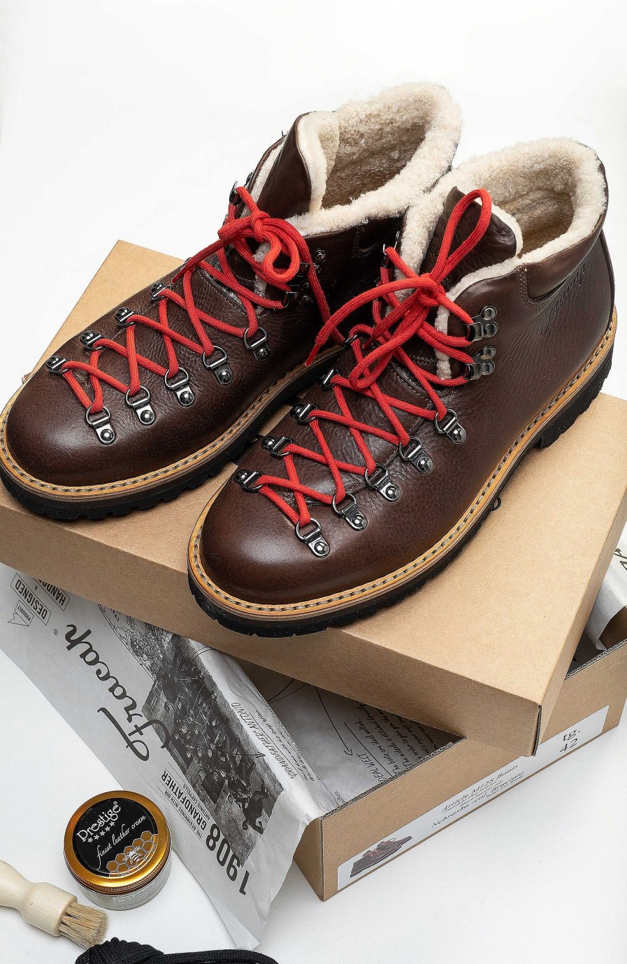 Men FRACAP | Fur-Lining Leather Hiking Boots Alto Bear