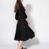 Women 120% LINO | Embroidered Linen Puff-Sleeve Dress