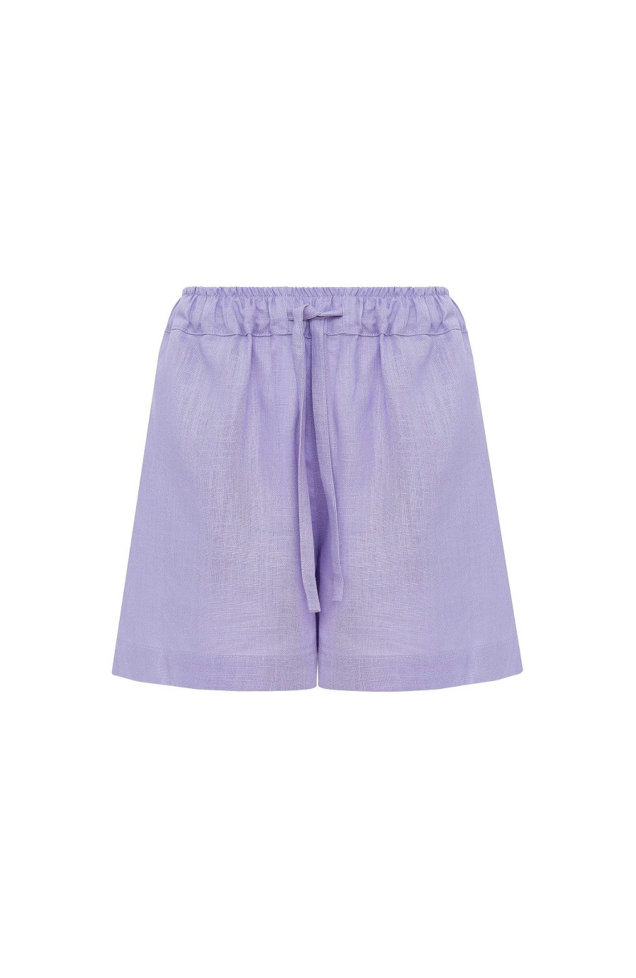 Women BEIGE BROWN | Elasticated-Waist Linen Shorts