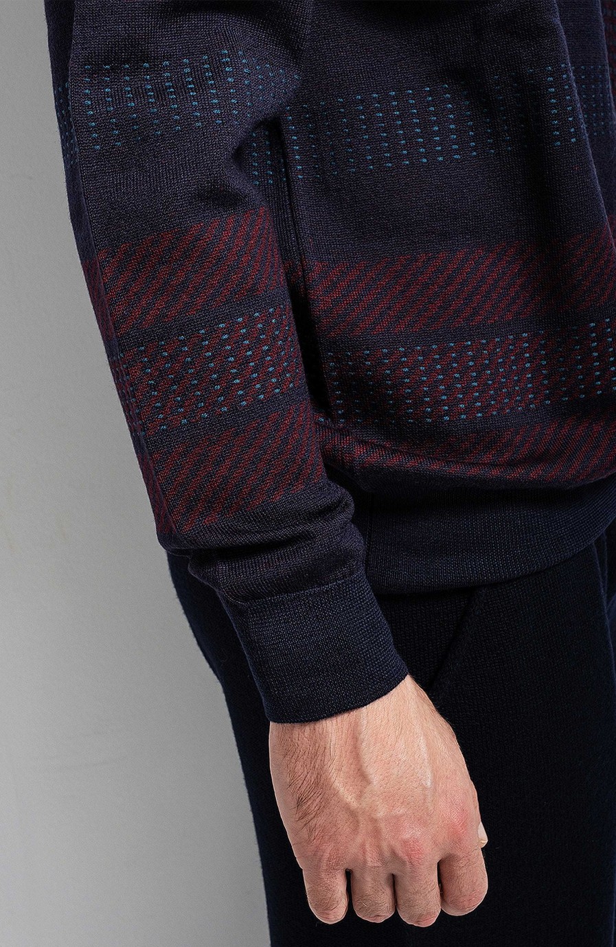 Men JOHNSTONS OF ELGIN | Check-Pattern Merino Sweater