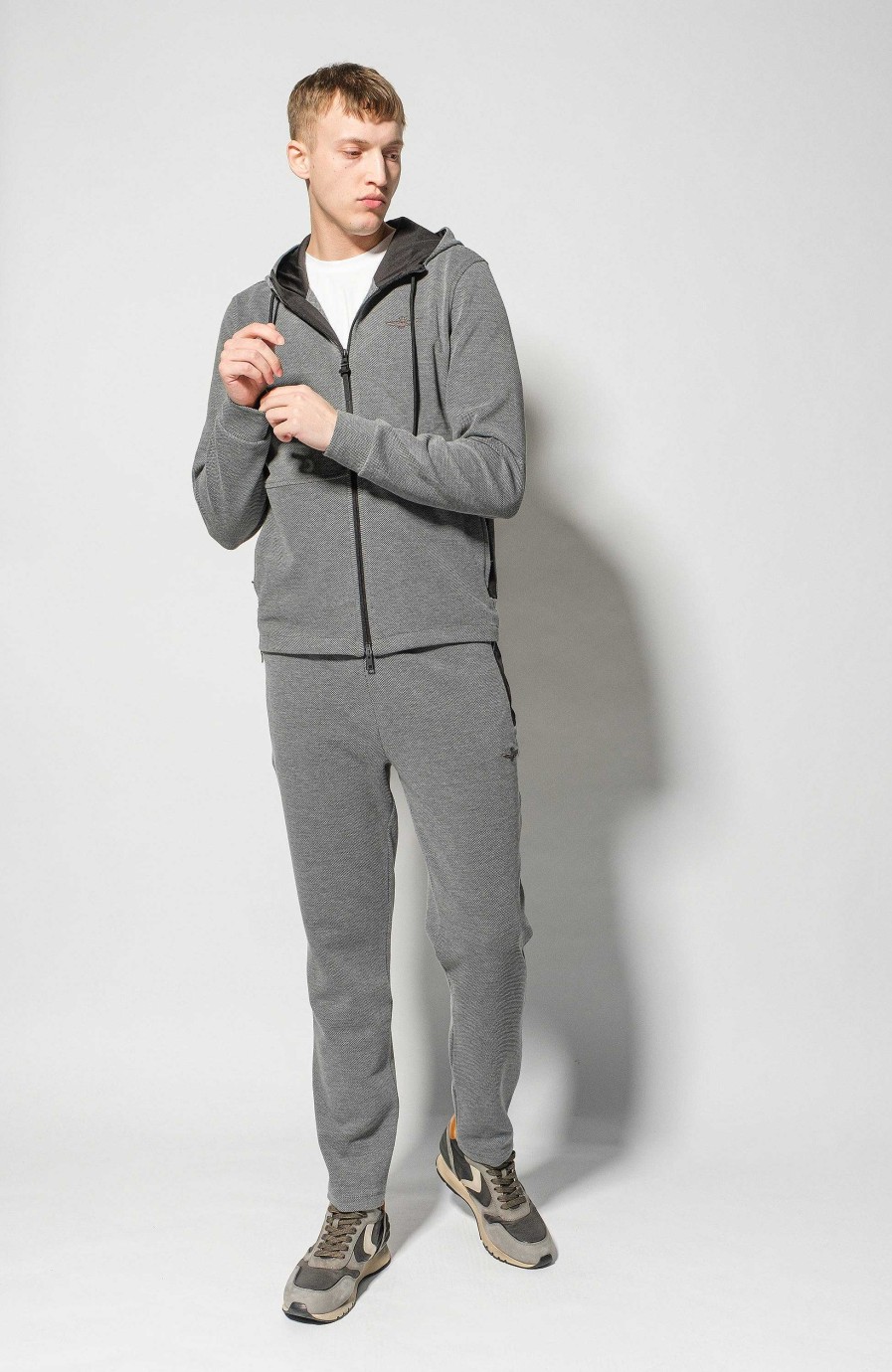 Men AERONAUTICA MILITARE | Textured Hooded Tracksuit Set