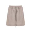 Women BEIGE BROWN | Elasticated-Waist Linen Shorts