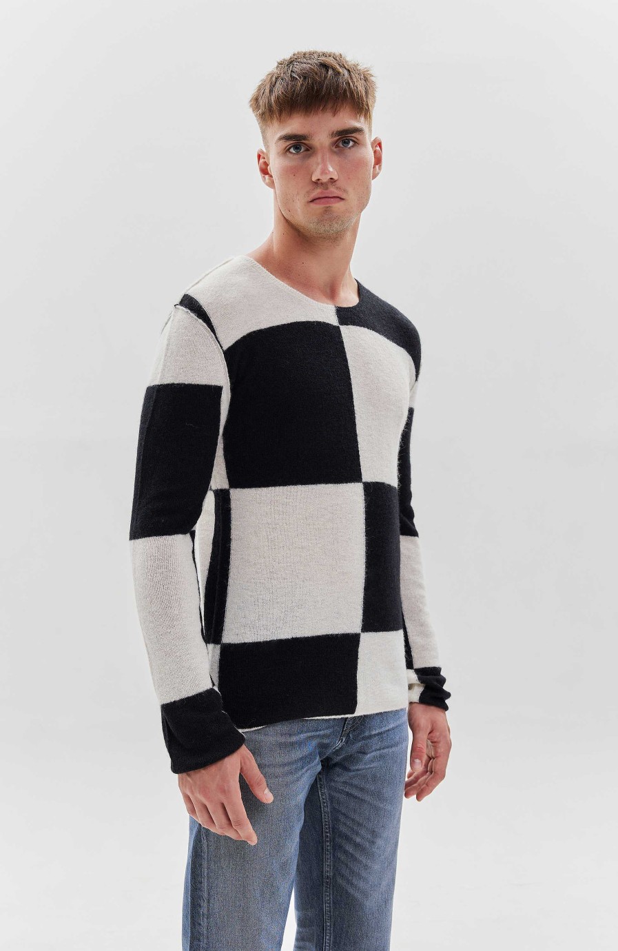 Men TIGER OF SWEDEN | Checked Alpaca-Knit Pullover Reinel