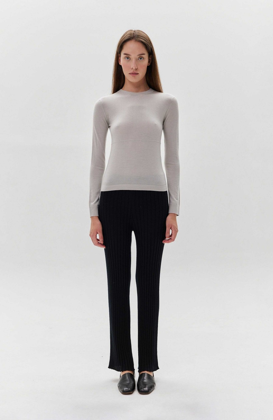 Women LISA YANG | Roundneck Fine-Knit Top Rowen