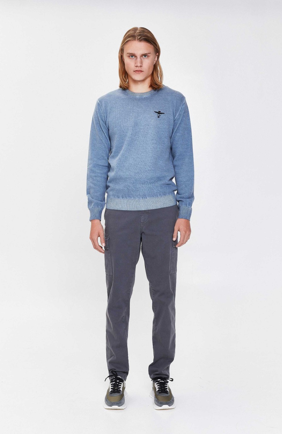 Men AERONAUTICA MILITARE | Washed-Effect Wool Sweater