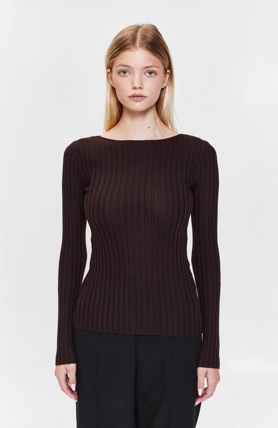 Women HOUSE OF DAGMAR | Fine Knit Ribbed Top Winslet