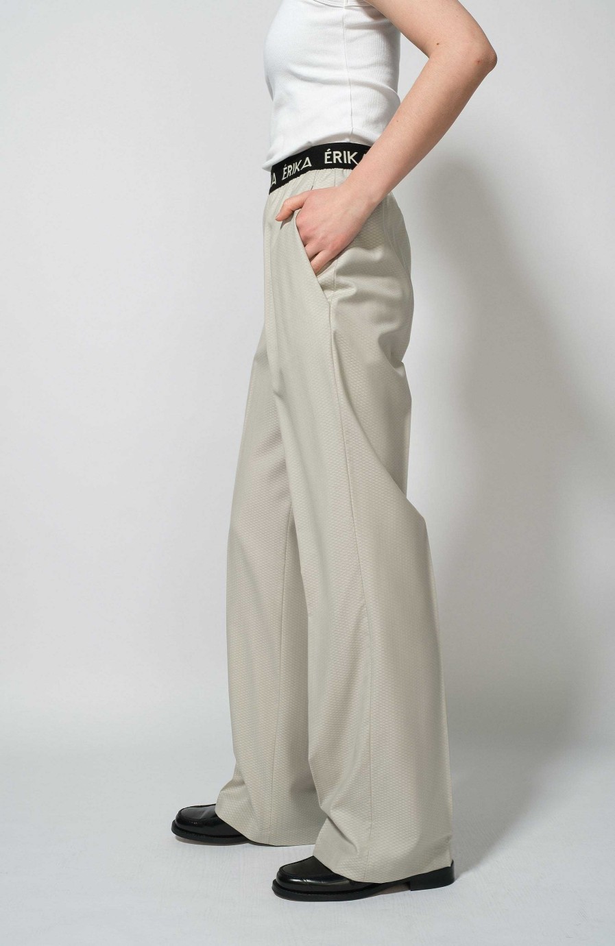 Women ERIKA CAVALLINI | Logo Waistband Straight Trousers