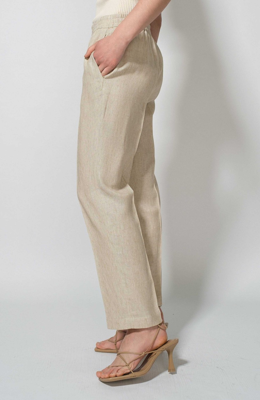 Women ERIKA CAVALLINI | Straight Linen Trousers